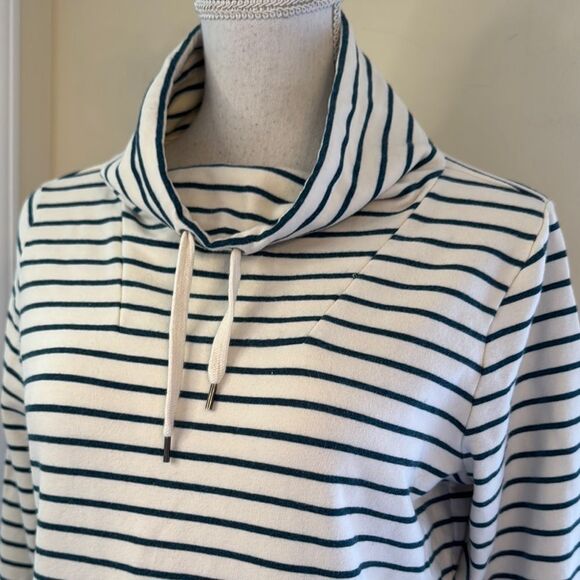 L.L. Bean Classic Striped Cowl Neck Top - Picture 2 of 6